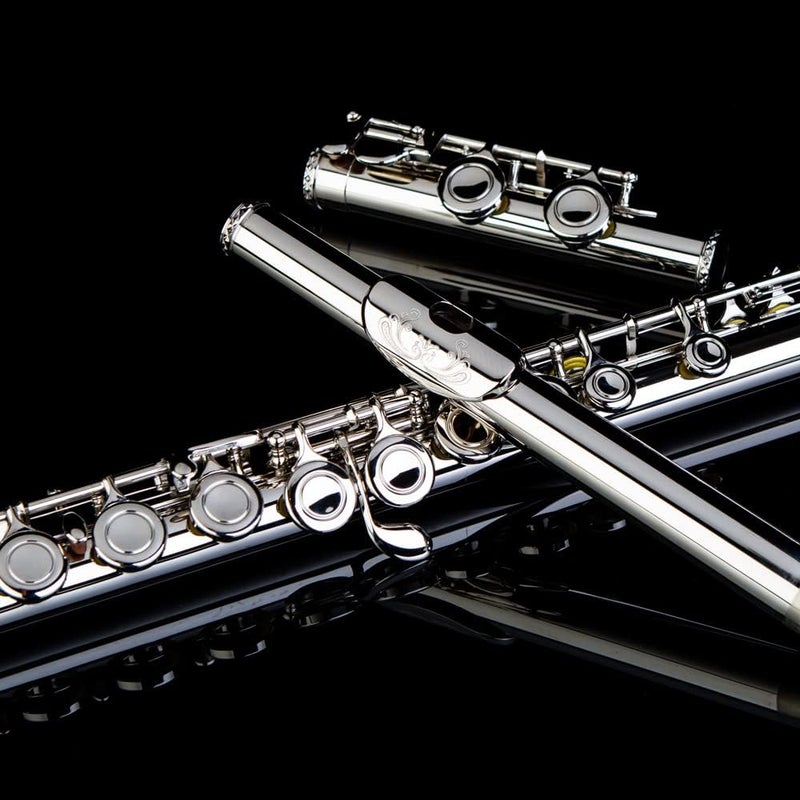 Rhythm C Flutes with Engraved Flower Closed Hole 16 Keys Flute For Student, Beginner with Stand, Carrying Case,Gloves,Joint Grease, Tuning Rod, Nickel - Image 4